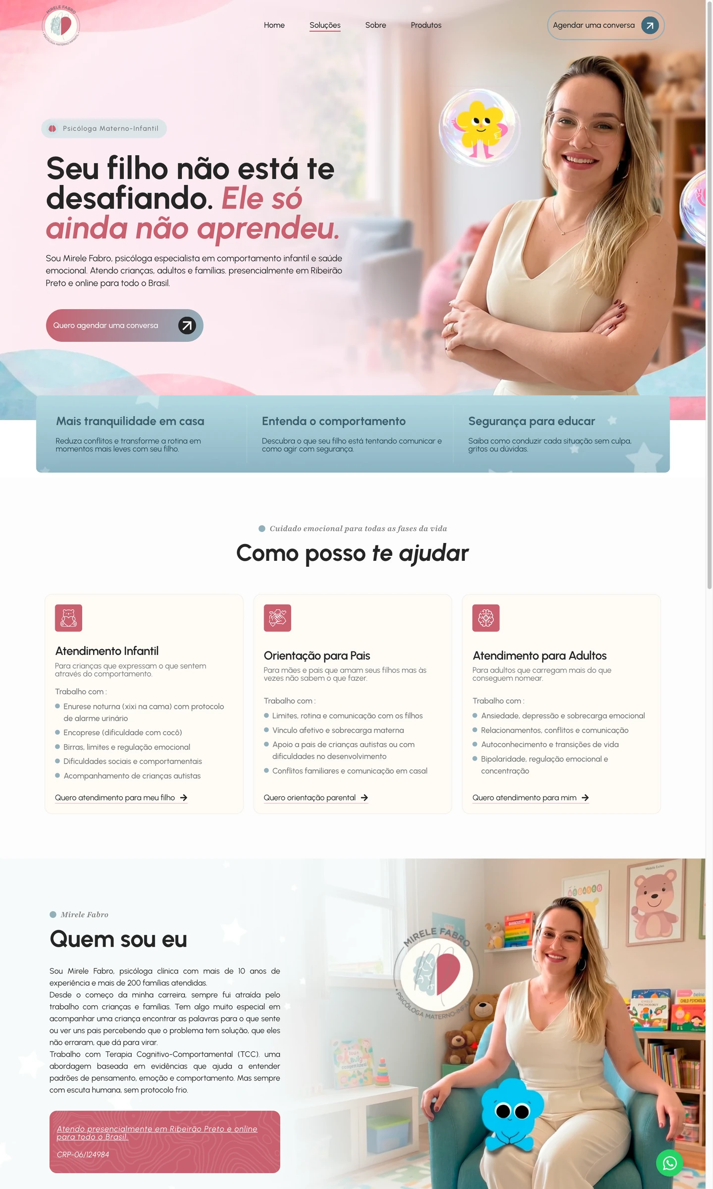 Preview da Landing Page Mirele Fabro Psicologia